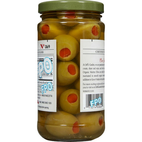 Jeff's Garden - Organic Pimiento Stuffed Martini Olives - 6.7 oz