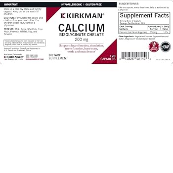Kirkman Professional - Calcium with D3 200mg - 120 Capsules