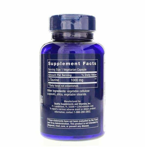 Life Extension - Taurine - 1000mg - 90 Vegetarian Capsules