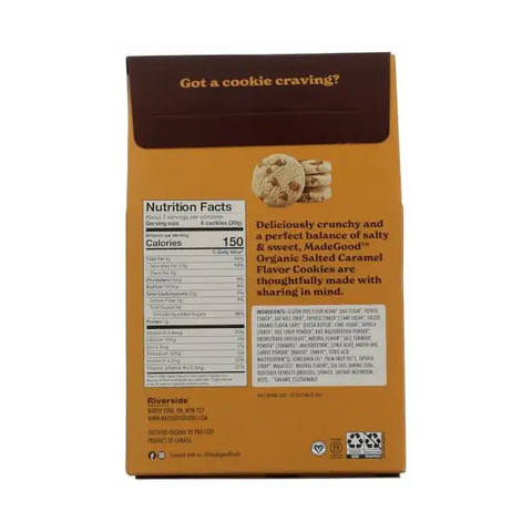 MadeGood - Organic Salted Caramel Cookies Vegan Gluten Free - 7oz