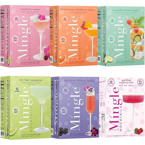 Mingle - Blackberry Hibiscus Bellini Mocktail - 12 fl oz can