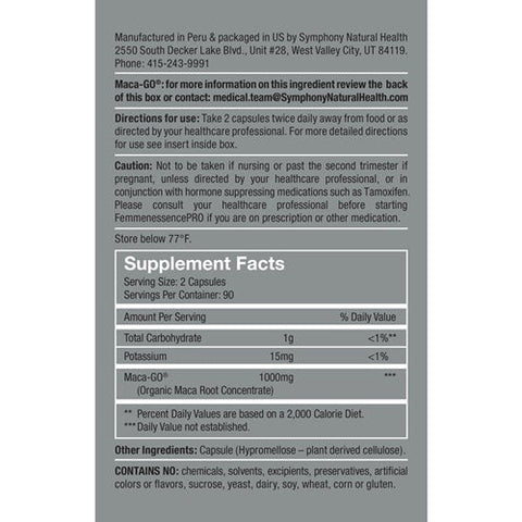 Symphony Natural Health - FemmenessencePRO for Postmenopausal Health 500mg - 180  Capsules