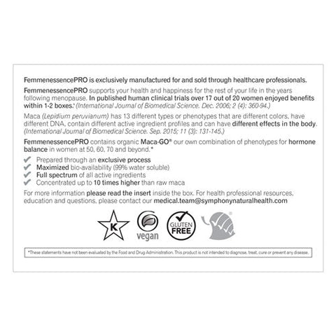 Symphony Natural Health - FemmenessencePRO for Postmenopausal Health 500mg - 180  Capsules