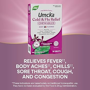 Nature's Way - Umcka Cold + Flu Relief, Berry - 20 Chewables