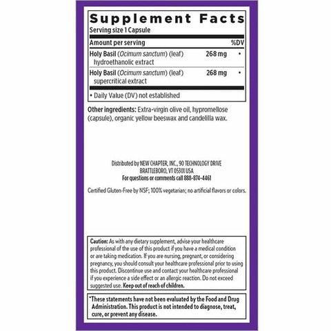 New Chapter - Holy Basil Force - 30 Vegetarian Capsules