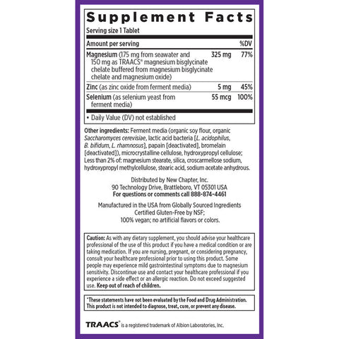 New Chapter - Magnesium +Selenium Zinc - 90 Vegan Capsules