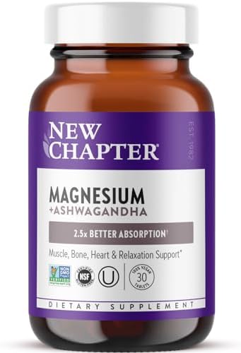 New Chapter - Magnesium + Ashwagandha - 30 Vegan Tablets