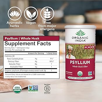 Organic India - Organic Whole Husk Psyllium - 12 oz