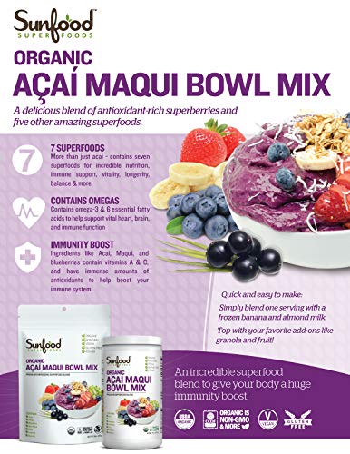 Sunfood Superfoods - Organic Acai Maqui Bowl Mix - 6 Oz