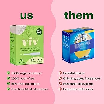 Viv For Your V - Organic Cotton Tampons, Regular - 18 count