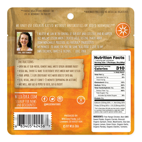 Wild Zora - Summit Savory Chicken Paleo GF Meal - 3 oz