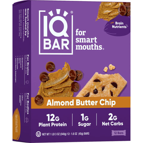 IQBAR - Chocolate Chip Almond Butter Protein Bars - 4 Count