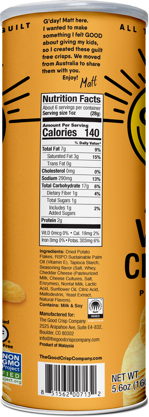 The Good Crisp Company - Aged White Cheddar Chips - 5.6 oz