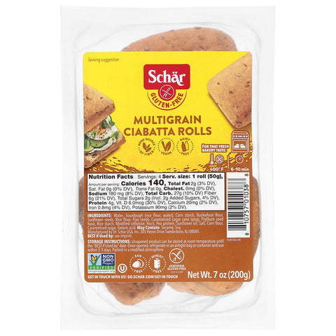 Schär - Artisan Style Multigrain Ciabatta Rolls - 7 oz