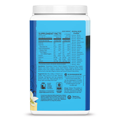 Sunwarrior - Warrior Blend Vanilla Protein Powder - 375g