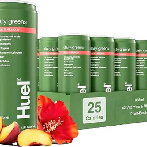 Huel - Daily Greens Drink, Peach Hibiscus - 12 fl oz