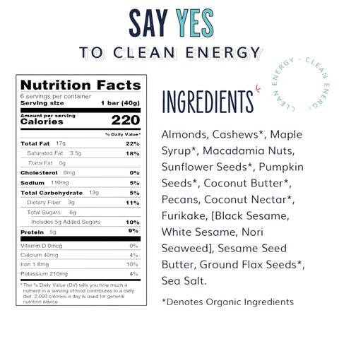 YES Bar - Black Sesame Sea Salt Snack Bar - 1.4 oz