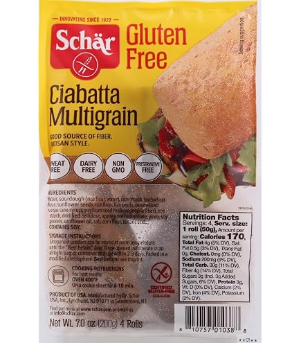 Schär - Artisan Style Multigrain Ciabatta Rolls - 7 oz