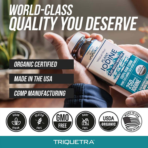 Triquetra Health - Whole-Food Plant Iodine - 250 mg - 60 Vegan Capsules
