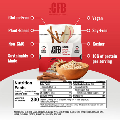 The GFB - Apple Cinnamon Protein Oatmeal Pop-Up Cup - 2.1 oz
