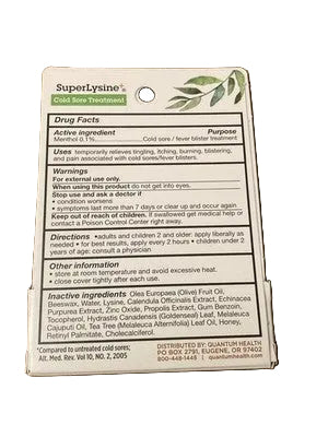 Quantum Health - Super Lysine+ Cream - 0.25 oz