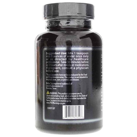 Eden’s Market Quicksilver Scientific Ultra Binder toxin binder powder bottle back label with usage instructions