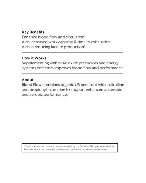 Eden’s Market Promix Blood Flow berry beets powder supplement information sheet highlighting performance benefits