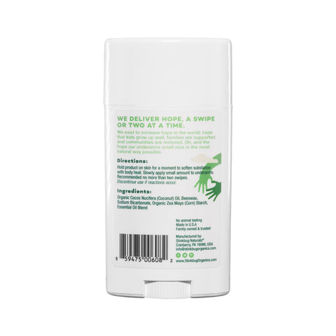 Eden’s Market Siberian Fir deodorant stick back label with ingredients, directions, and barcode on white background