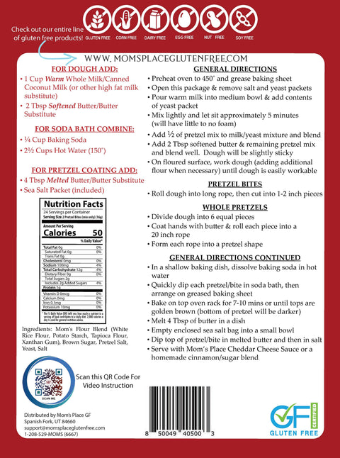 Mom's Place Gluten Free - Soft Pretzels with Sea Salt Mix - 13 oz