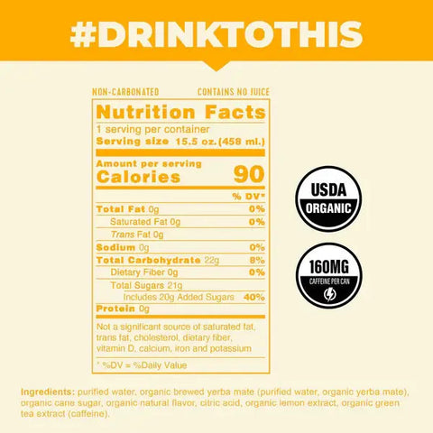 CLEAN Cause - Lemonade & Tea Non-Carbonated Organic Yerba Mate Tea - 16 fl oz