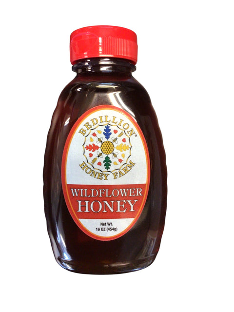 Bedillion Honey Farm - Raw Wildflower Honey Glass Jar  - 16 oz